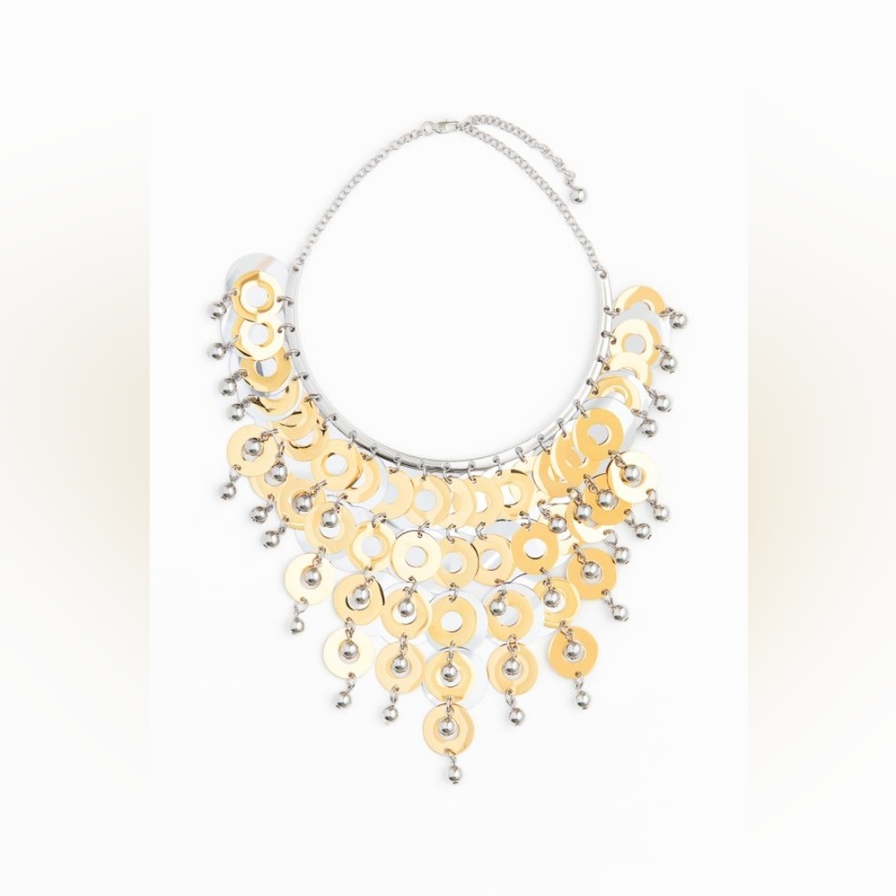 H&M Rabanne Short Necklace Embellished with Beaded Discs